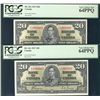 Image 1 : 1937 $20 BC-25c #HE1962662/2663 PCGS CH UNC64PPQ. Lot of 2 consecutive notes.