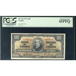 1937 $100 BC-27b #BJ2107121 PCGS EF45PPQ.