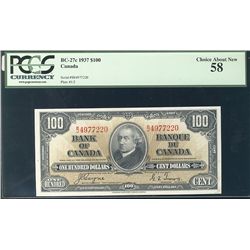 1937 $100 BC-27c #BJ4977220 PCGS CH AU58.