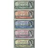 Image 1 : Low Serial Number Set, 1954 DF Coyne Towers $1 to $20. Lot of 5 notes Serial #0000072 all Crisp Orig