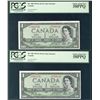 Image 1 : 1954 $1 BC-29b #JA7004534/4535 PCGS CH AU58PPQ. Lot of 2 consecutive notes.