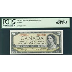 1954 $20 BC-33a #AE2752014 PCGS CH UNC 63PPQ.