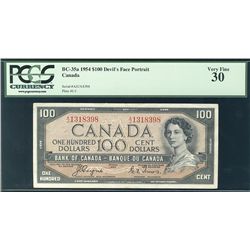 1954 $100 BC-35a #AJ1318398 PCGS VF30.