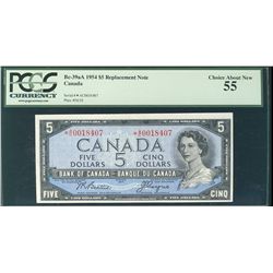 1954 $5 BC-39aA #*AC0018407 PCGS CH AU55.