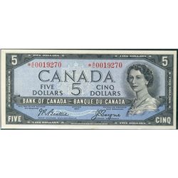 1954 $5 BC-39aA #*AC0019270 CCCS UNC64.