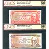Image 1 : 1975 $50 BC-51a & $100 BC-52a Low Serial Number #0000511 both BCS AU58. Lot of 2 notes.