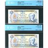 Image 1 : 1979 $5 BC-53bA #31004057022/7023 CCCS CH UNC64. Lot of 2 notes.