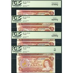 Million Set 1974 $2 BC-47a #1000000-9000000 PCGS UNC64PPQ with exception of one note not indicated P