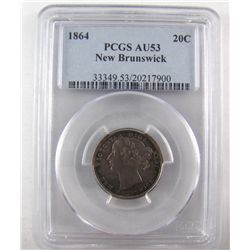 N.B. 1864 20¢ PCGS AU53.