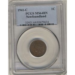 Nfld 1941c 1¢ PCGS MS64BN.