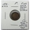 Image 1 : Nfld 1870 5¢ Fine. Designated with edge bump. (PBA).