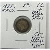 Image 1 : Nfld 1885 5¢ VG+ with minor rim marks. (PBA).