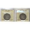 Image 1 : Nfld 1874 50¢ & 1876H. Both ICCS F15. Lot of 2 coins.