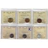 Image 1 : 1946 1¢, 1947 ML Ptd, 1943 5¢, 1937 10¢, 1942 & 1943. Lot of 6 coins all ICCS graded MS64.