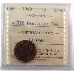 1948 1¢ A Off ICCS SP65RD.