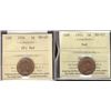 Image 1 : 1951 & 1954 SF 1¢ ICCS MS65RD. Lot of 2 coins.