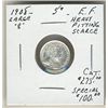 Image 1 : 1908 5¢ Lg Date ICCS EF with hvy pitting. (PBA).
