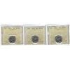 Image 1 : 1923 5¢, 1924 & 1927 ICCS AU55. Lot of 3 coins.