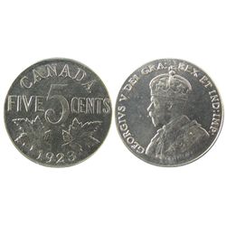 1923 5¢ ICCS MS65. PQ for issue. Gem fields with great lustre. Scarce this nice.
