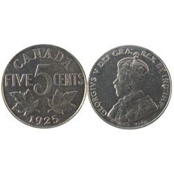 1925 5¢ ICCS MS63. Full band and lustre. Rare this nice.