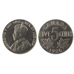 1926 5¢ Nr 6 PCGS MS63. Well struck with good lustre.
