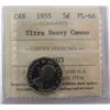 Image 1 : 1955 5¢ ICCS PL66 Ultra Heavy Cameo.