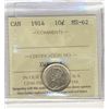 Image 1 : 1914 10¢ ICCS MS62.