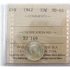 Image 1 : 1942 10¢ ICCS MS65.