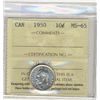 Image 1 : 1950 10¢ ICCS MS65.