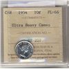Image 1 : 1954 10¢ ICCS PL66 Ultra Heavy Cameo. Very flashy and attractive.