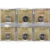 Image 1 : 1953 25¢ LD & 1963(5) ICCS MS65. Lot of 6 coins.