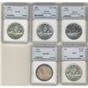 Image 1 : 1952 $1 NWL, 1955 & 1959(2) NNC MS64 along with 1963 MS66(PL). Lot of 5 coins. Should be viewed.