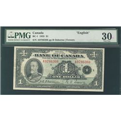 1935 $1 BC-1 #A9786366 PMG VF30.