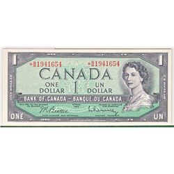 1954 $1 BC-37bA-i #*BM1941654. Crisp UNC issue.