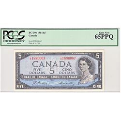 1954 $5 BC-39b #TS1886067 PCGS Gem UNC65PPQ.