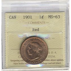 1901 1¢ ICCS MS63RD.