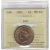 Image 1 : 1901 1¢ ICCS MS63RD.