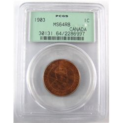1903 1¢ PCGS MS64RB.
