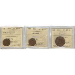 1909 1¢, 1926 AU50 & 1926 MS60. Lot of 3 coins with problems.