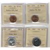 Image 1 : 1979 1¢ Dbl 79, Dbl 979 both MS65RD, 1953 25¢ LgDt & 2001 both MS64. Lot of 4 coins.