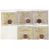 Image 1 : 1999 1¢, 2005P, 2006, 2006 Logo & 2010 Non Magn all ICCS MS66RD. Lot of 5 coins.