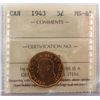 Image 1 : 1943 5¢ Tombac ICCS MS65.