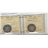 Image 1 : 1870 25¢ Obv 1 & 1883H ICCS F15. Lot of 2 coins.