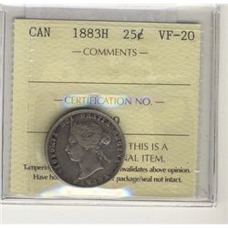 1883H 25¢ ICCS VF20.