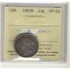 Image 1 : 1883H 25¢ ICCS VF20.