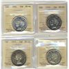 Image 1 : 1949 50¢, 1952 & 1953 SD ICCS MS63. Lot of 3 coins.