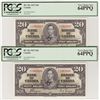 Image 1 : 1937 $20 BC-25c #HE1962667/668 PCGS CH UNC64PPQ.  Lot of 2 consecutive notes.  A great pair.