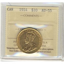 1914 $10 Gold ICCS AU55.  Some lustre remaining.
