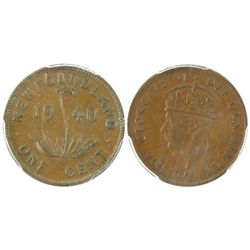 Nfld 1940 1¢ Re-engraved PCGS AU50.  Rarely offered in this grade.