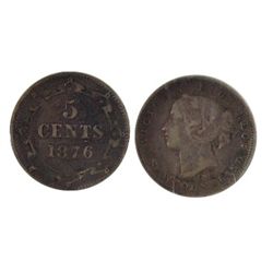 Nfld 1876 5¢ NGC VF20.  Scarce date.